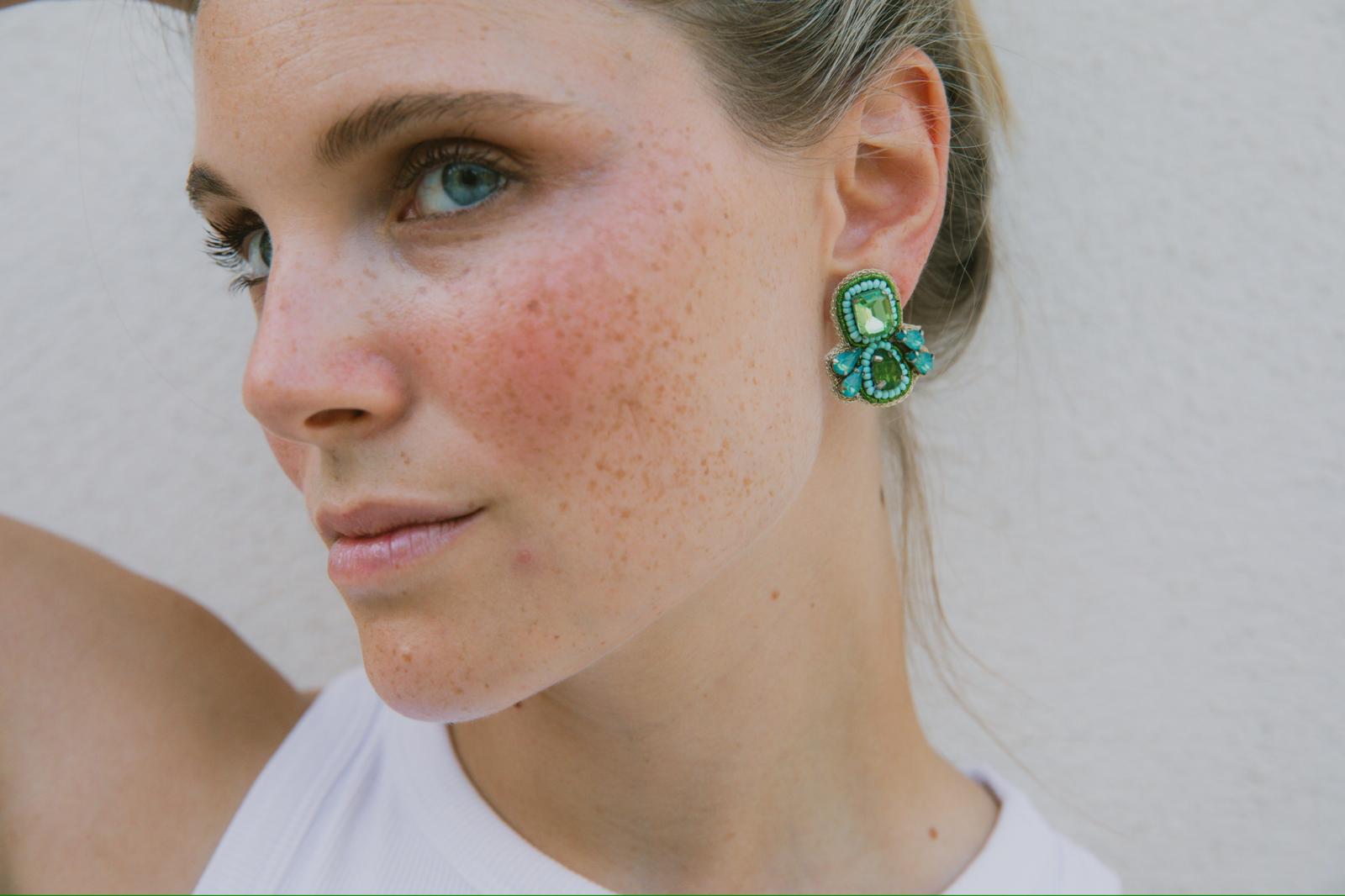 Boucles d'oreilles brodées Isadora