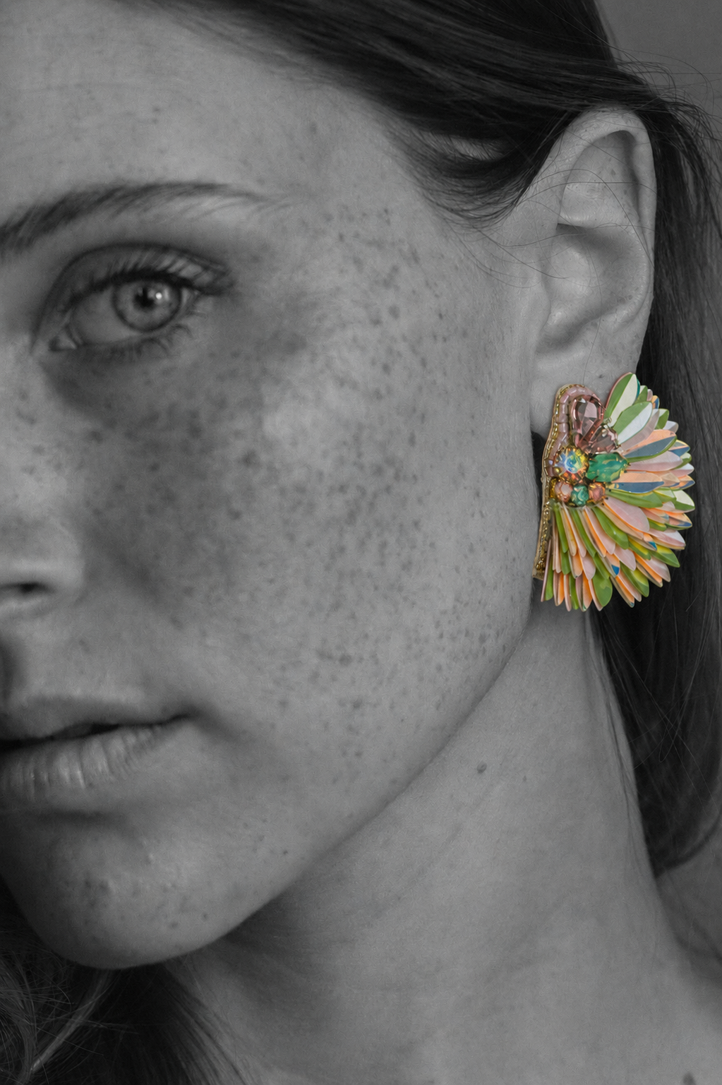 Boucles d'oreilles brodées ISÉE
