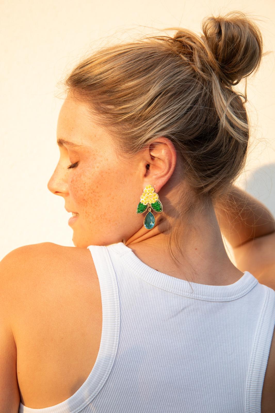 Boucles d'oreilles brodées LYSÉA