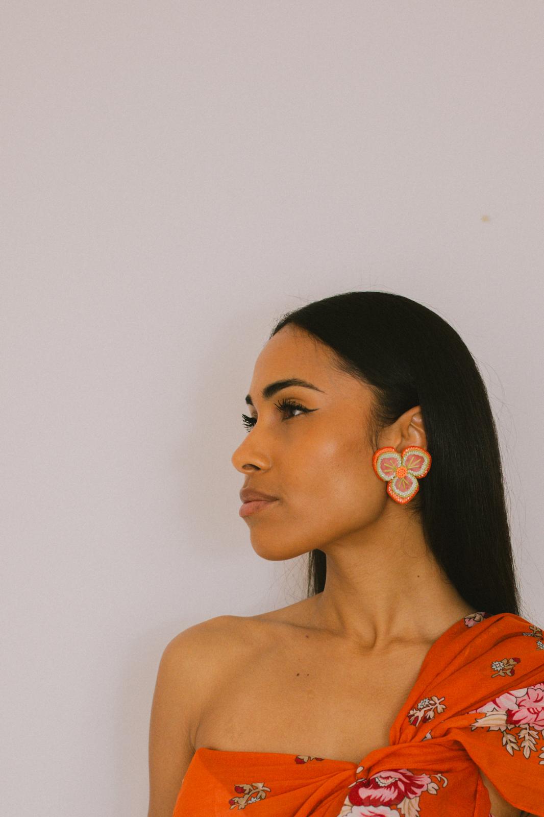 Boucles d'oreilles brodées NÉLIA