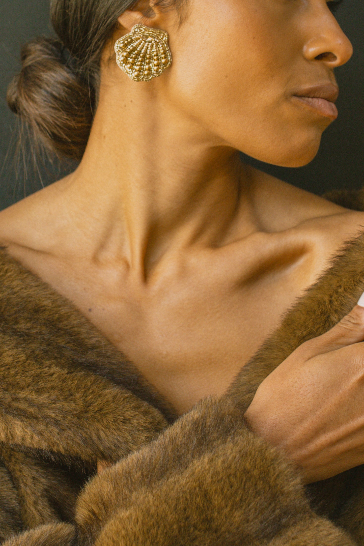 Boucles d'oreilles brodées Perlées Sonia