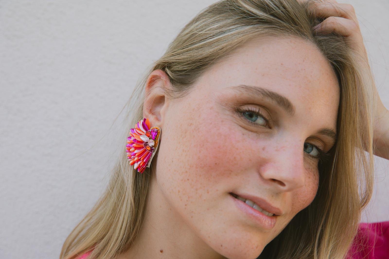 Boucles d'oreilles brodées ISÉE