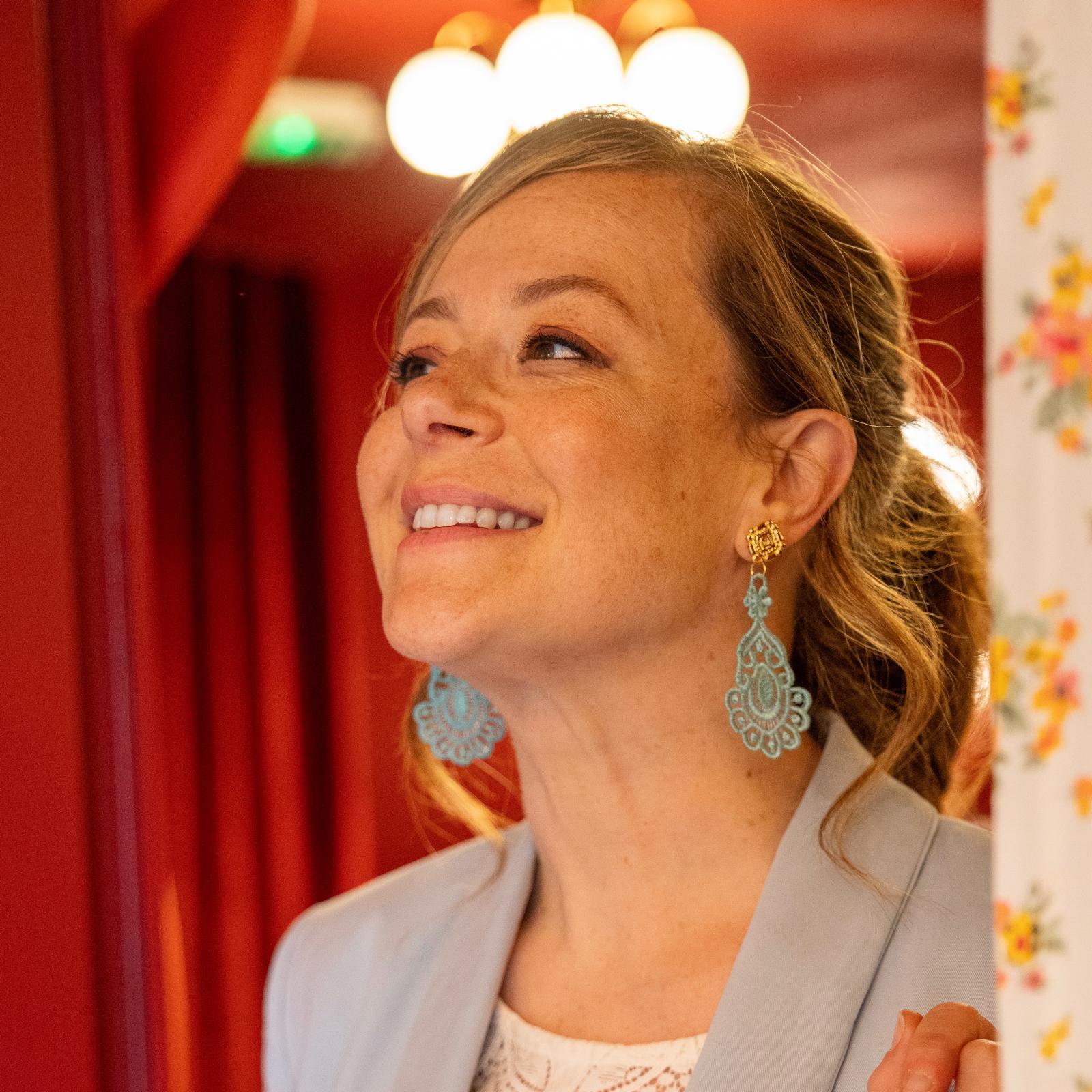 Cassiopeia embroidered earrings