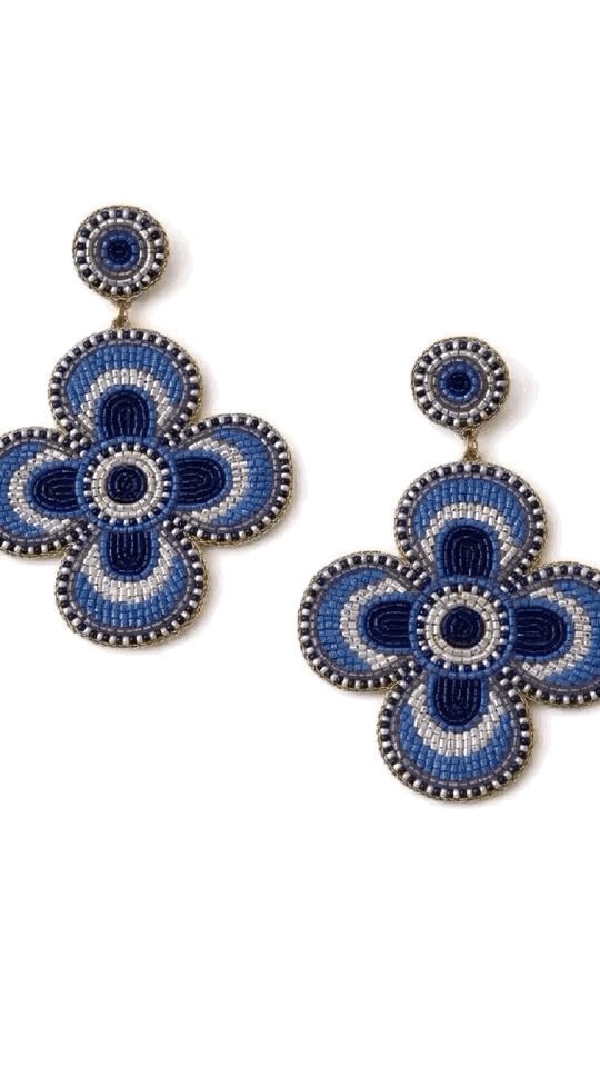 Boucles d'oreilles brodées Perlées Prisca