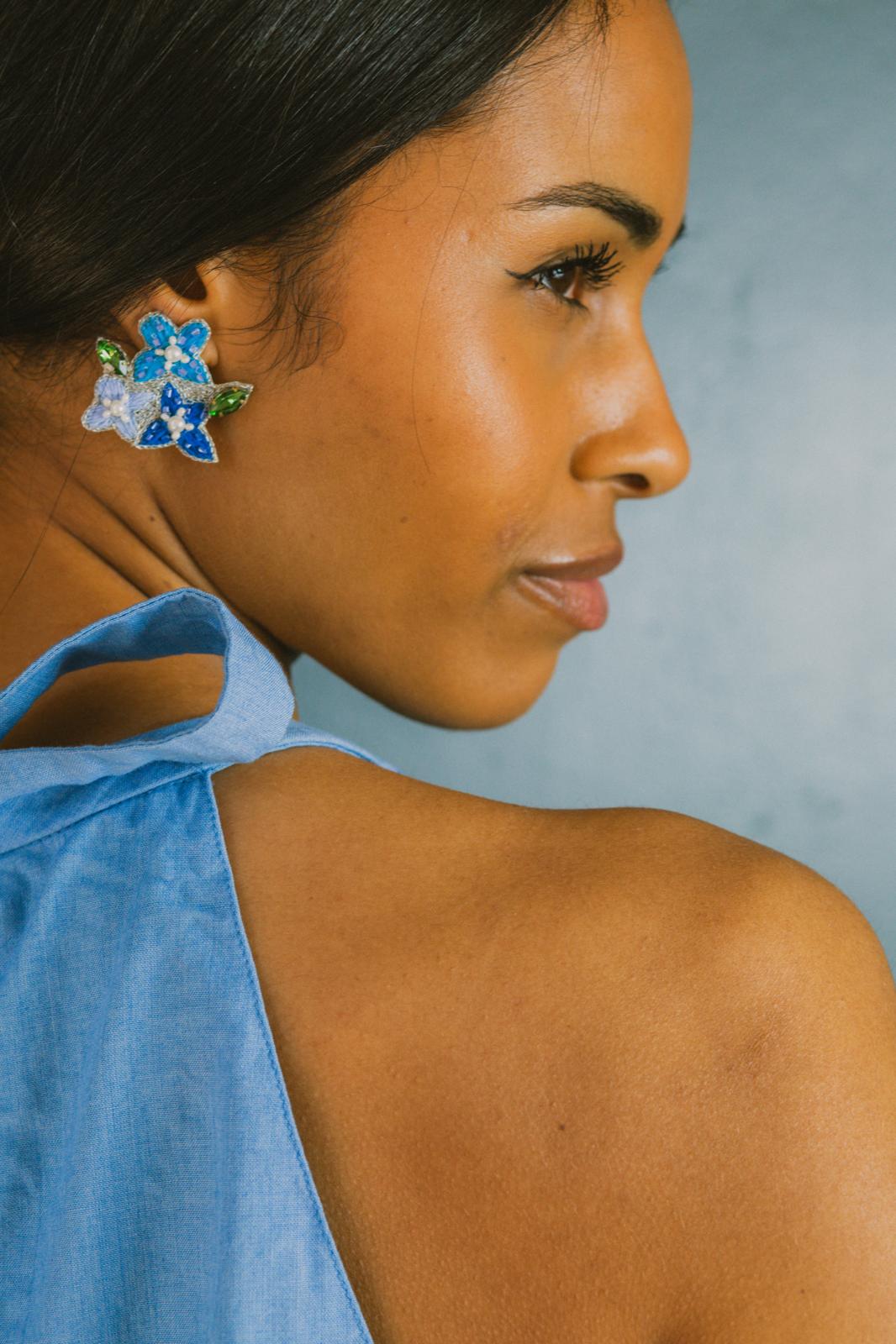 Boucles d'oreilles brodées LISA