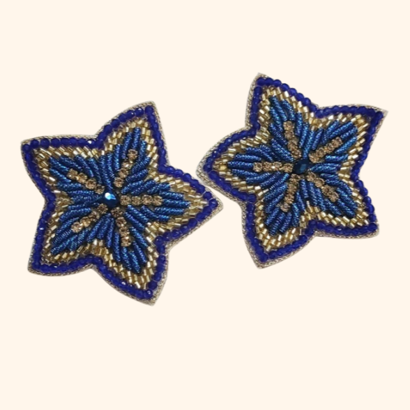 Cassiopeia embroidered earrings
