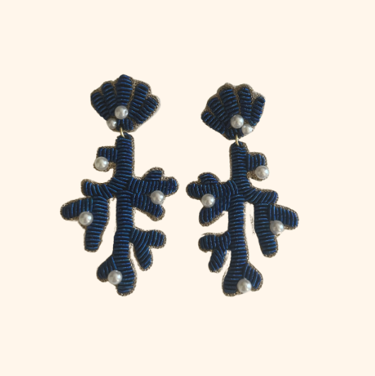 Cassiopeia embroidered earrings