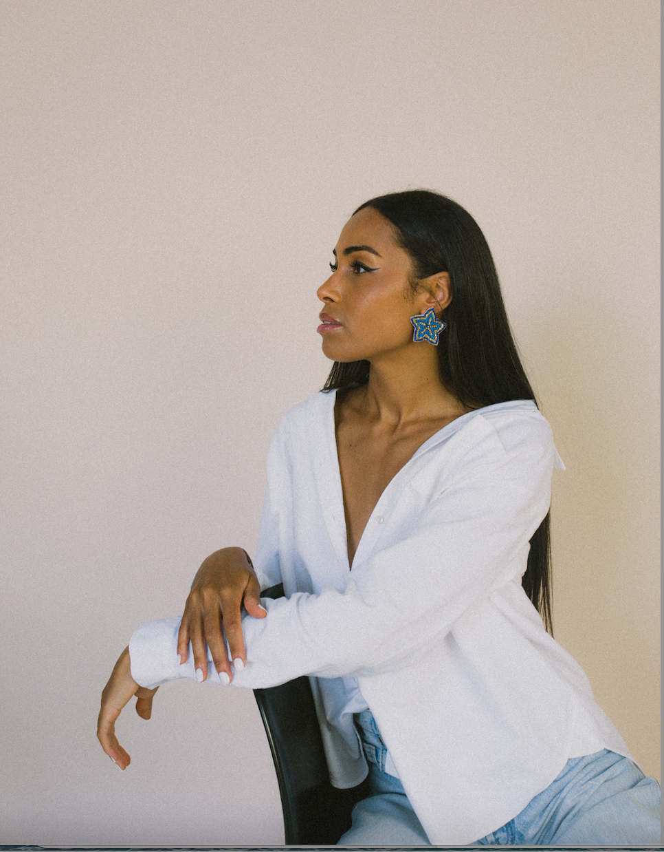 Cassiopeia embroidered earrings