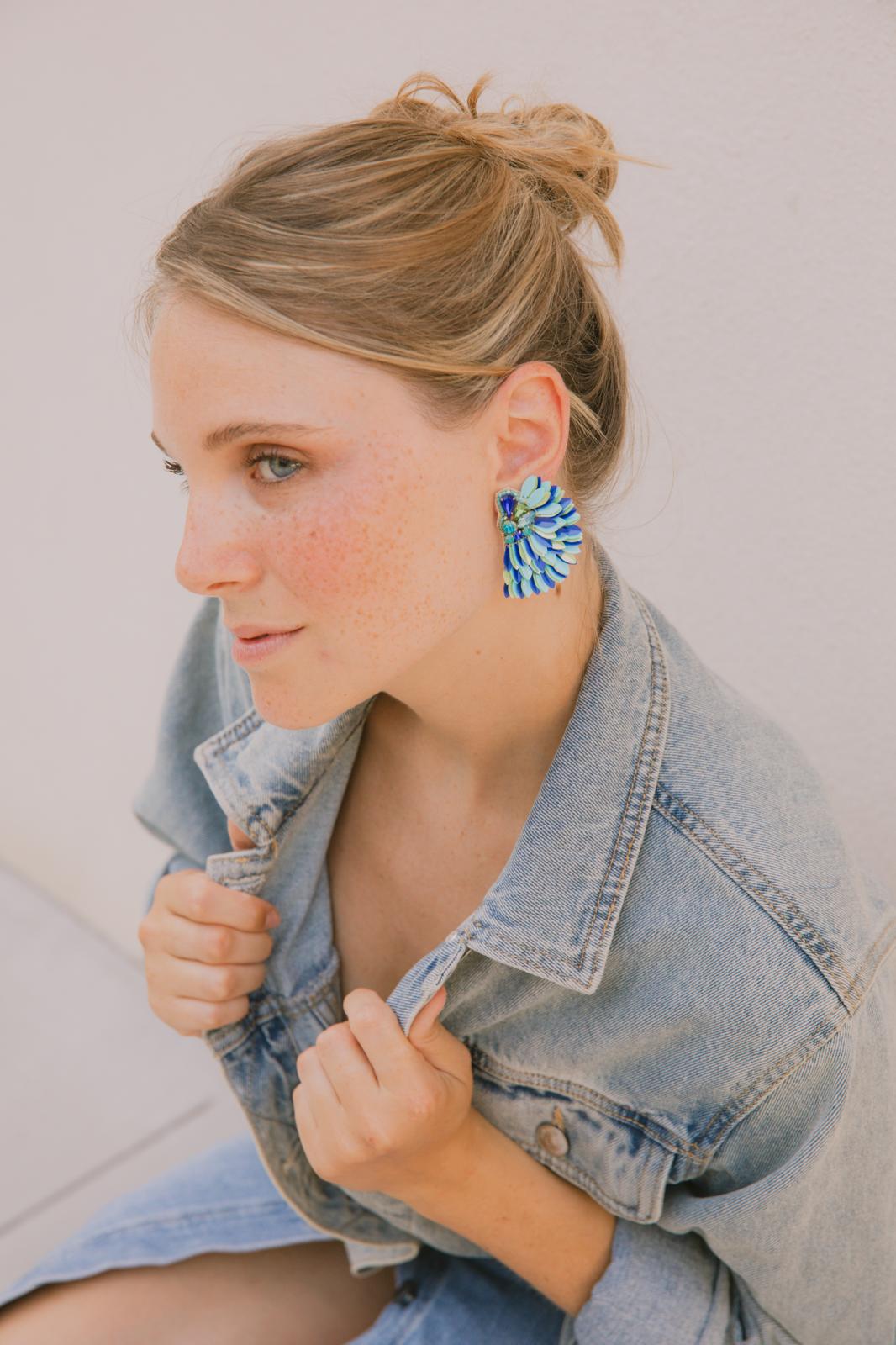 Boucles d'oreilles brodées ISÉE