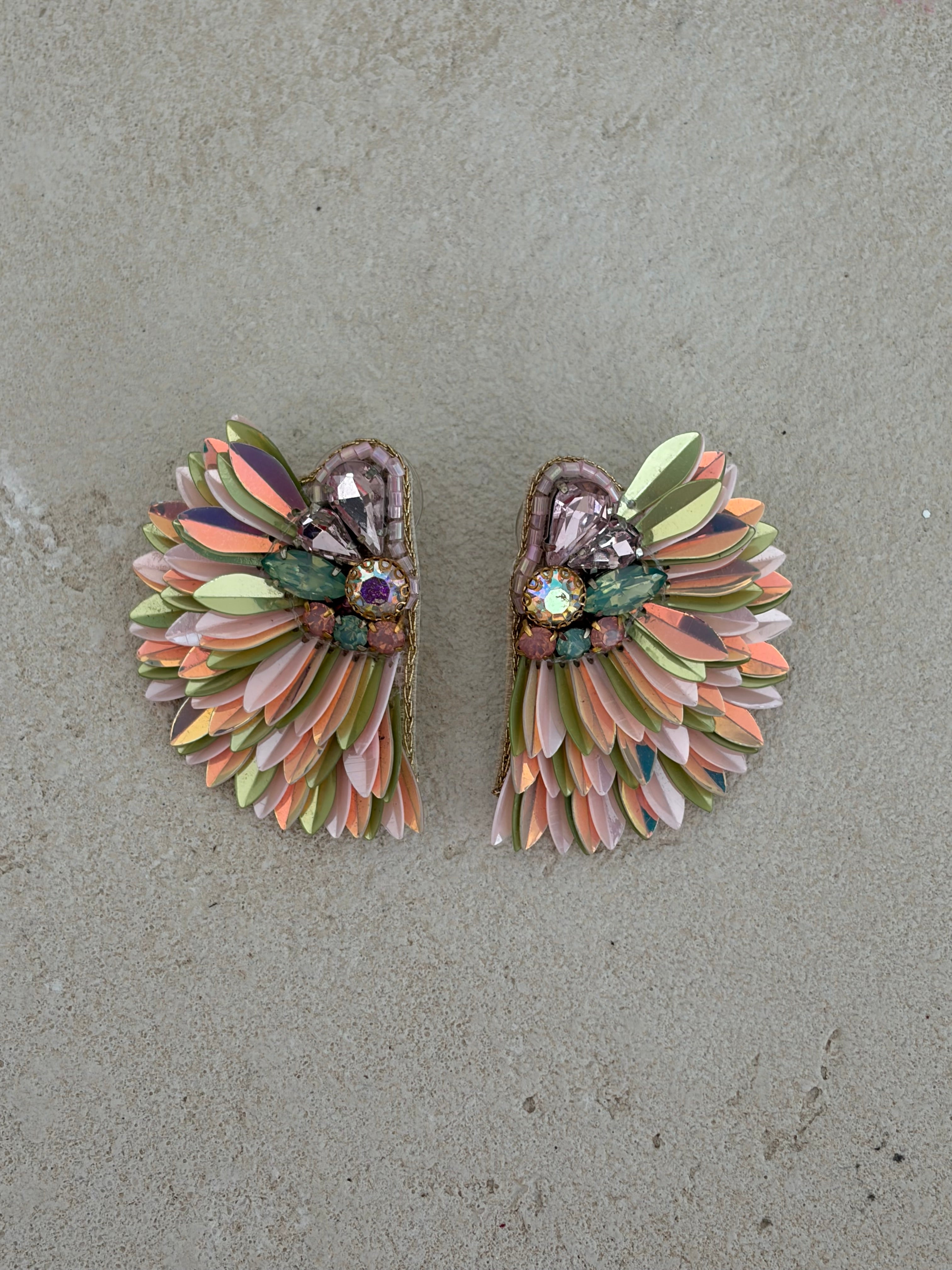 Boucles d'oreilles brodées ISÉE