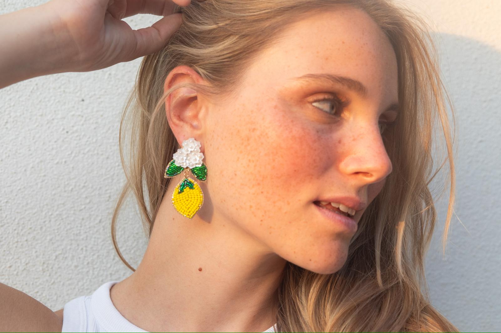 Boucles d'oreilles brodées LIMONA