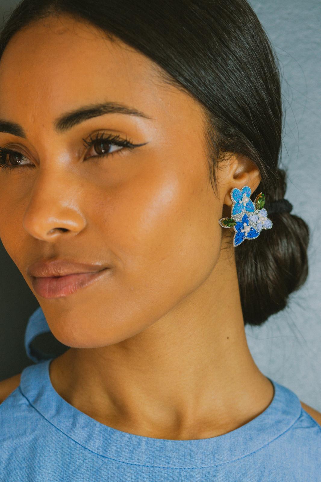 Boucles d'oreilles brodées LISA