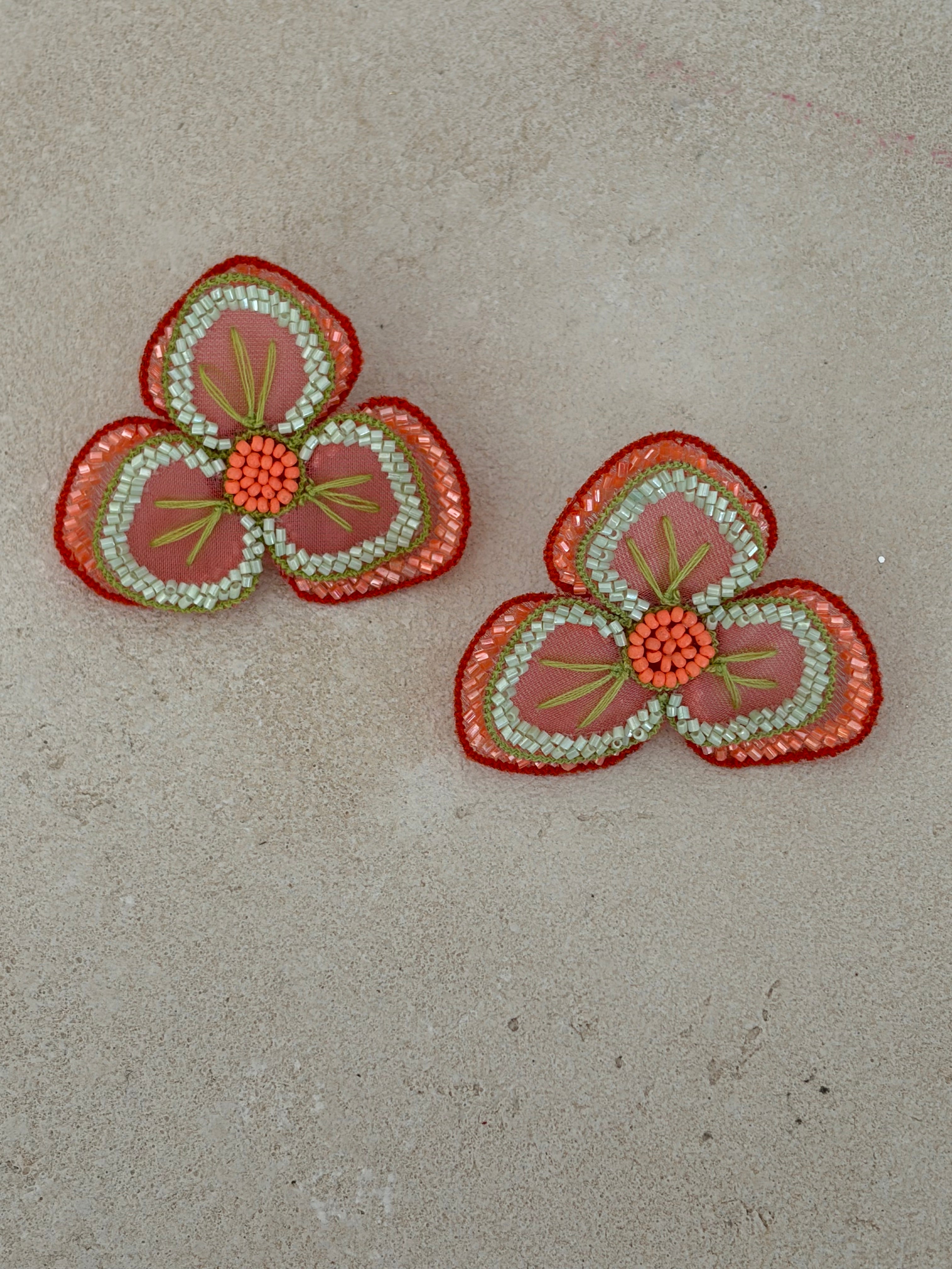 Boucles d'oreilles brodées NÉLIA