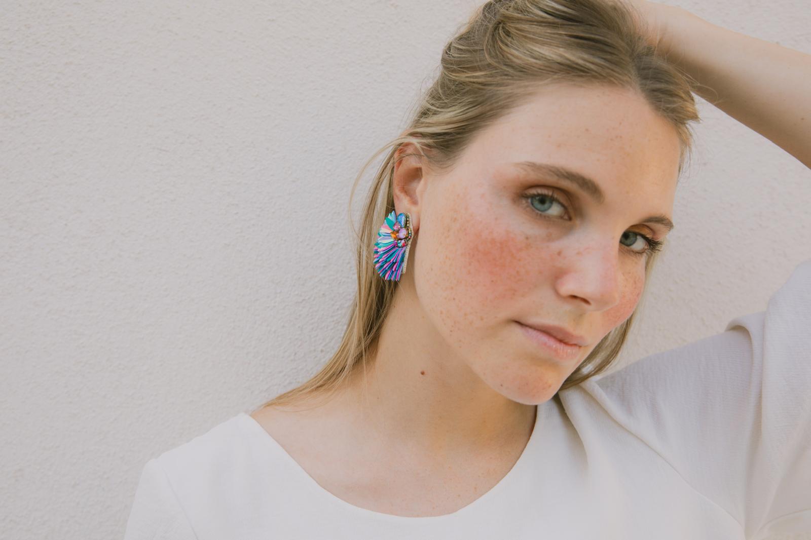 Boucles d'oreilles brodées ISÉE