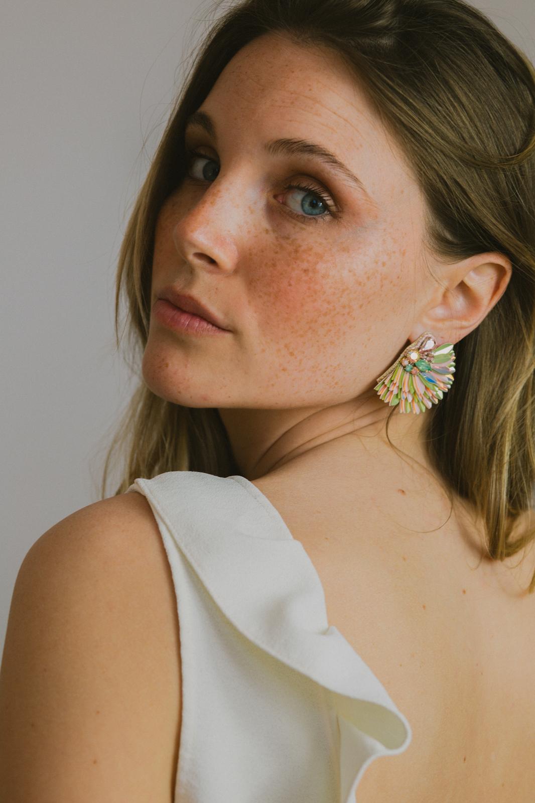Boucles d'oreilles brodées ISÉE