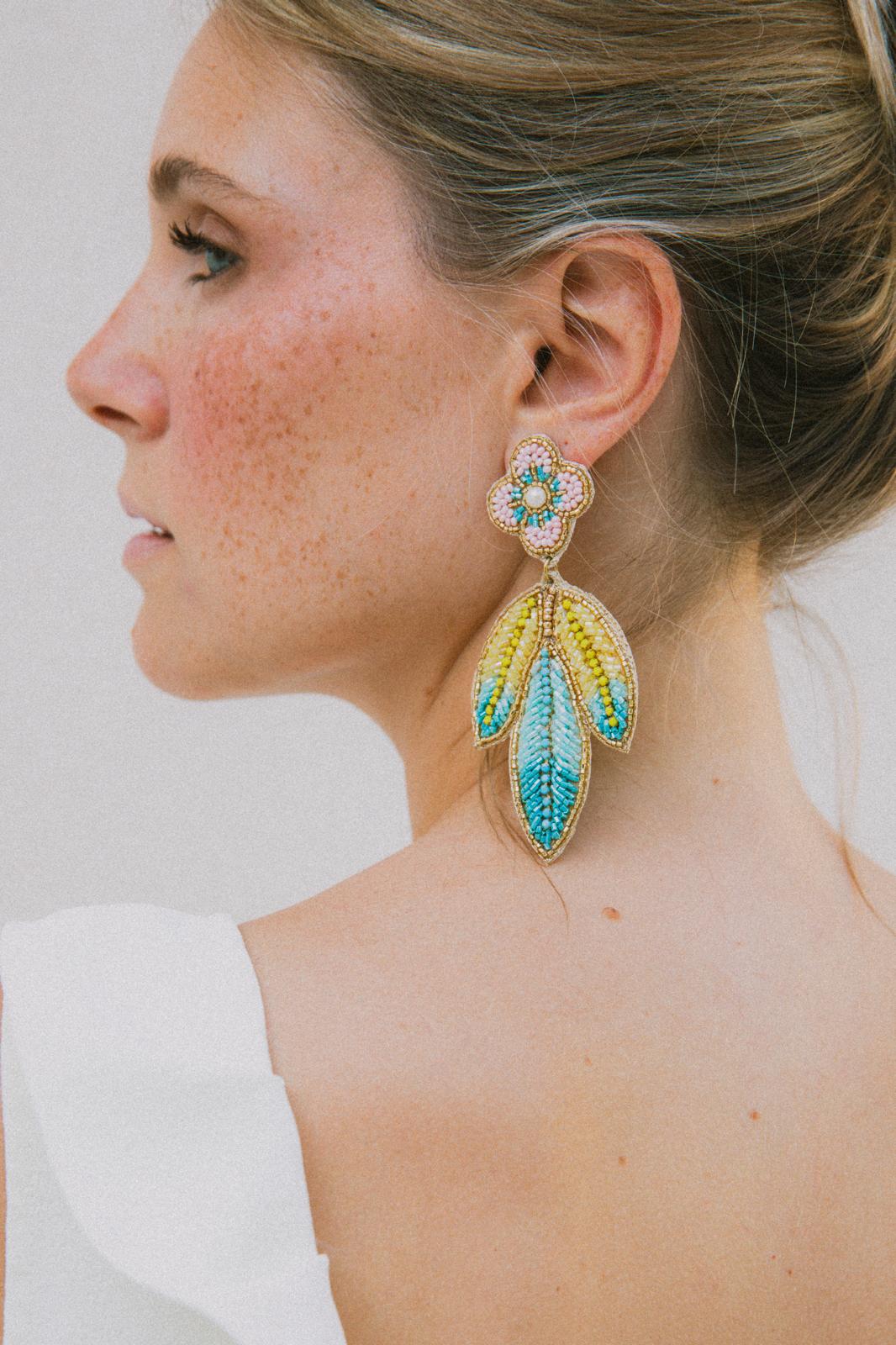 Boucles d'oreilles brodées Amalia
