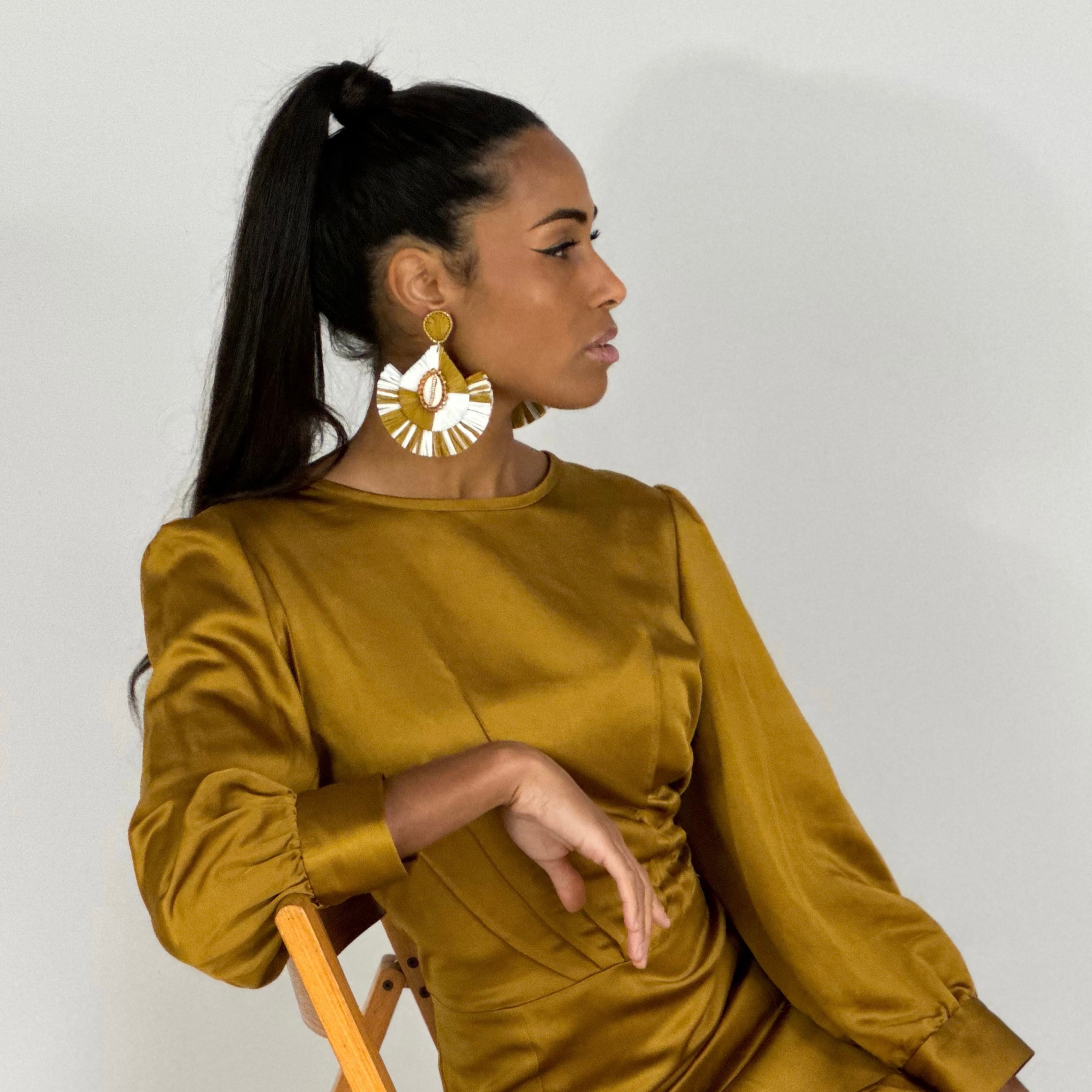 Cassiopeia embroidered earrings