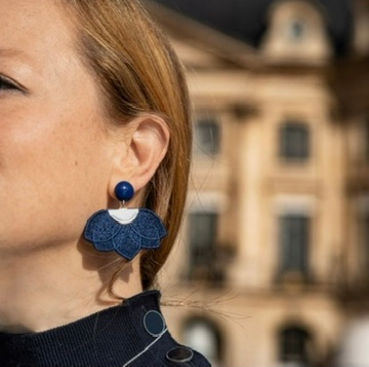 Boucles d'oreilles brodées Joséphine
