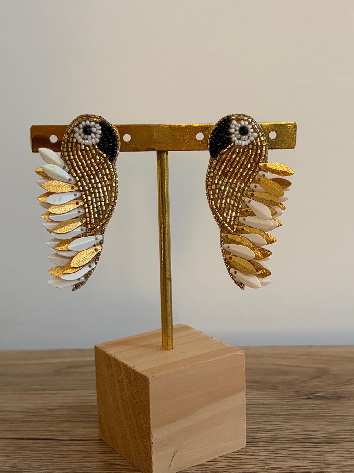 Boucles d'oreilles brodées Perlées ASHA