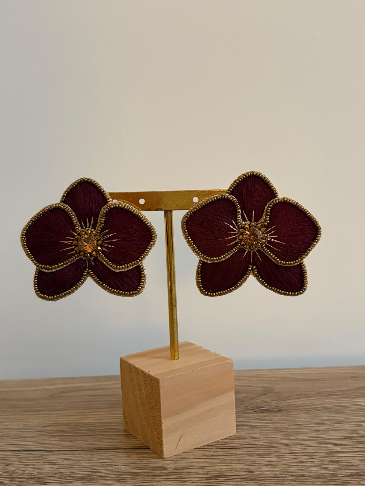 Boucles d'oreilles brodées Perlées ALMA