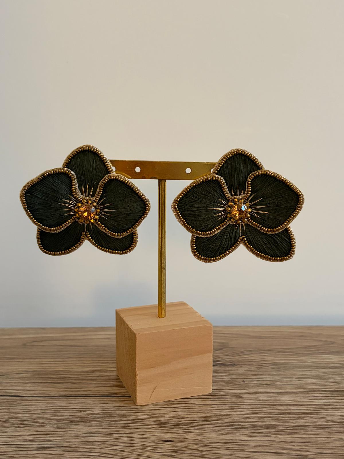 Boucles d'oreilles brodées Perlées ALMA