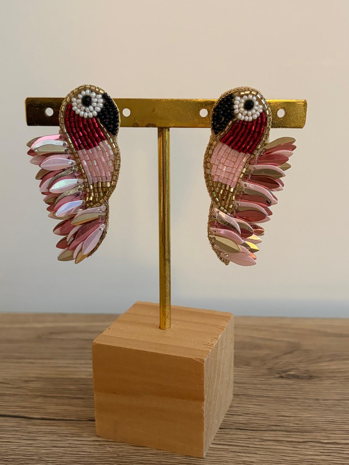 Boucles d'oreilles brodées Perlées ASHA