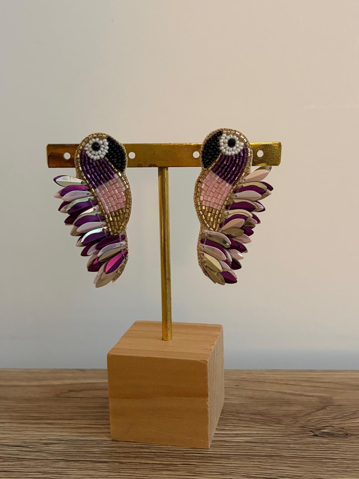 Boucles d'oreilles brodées Perlées ASHA