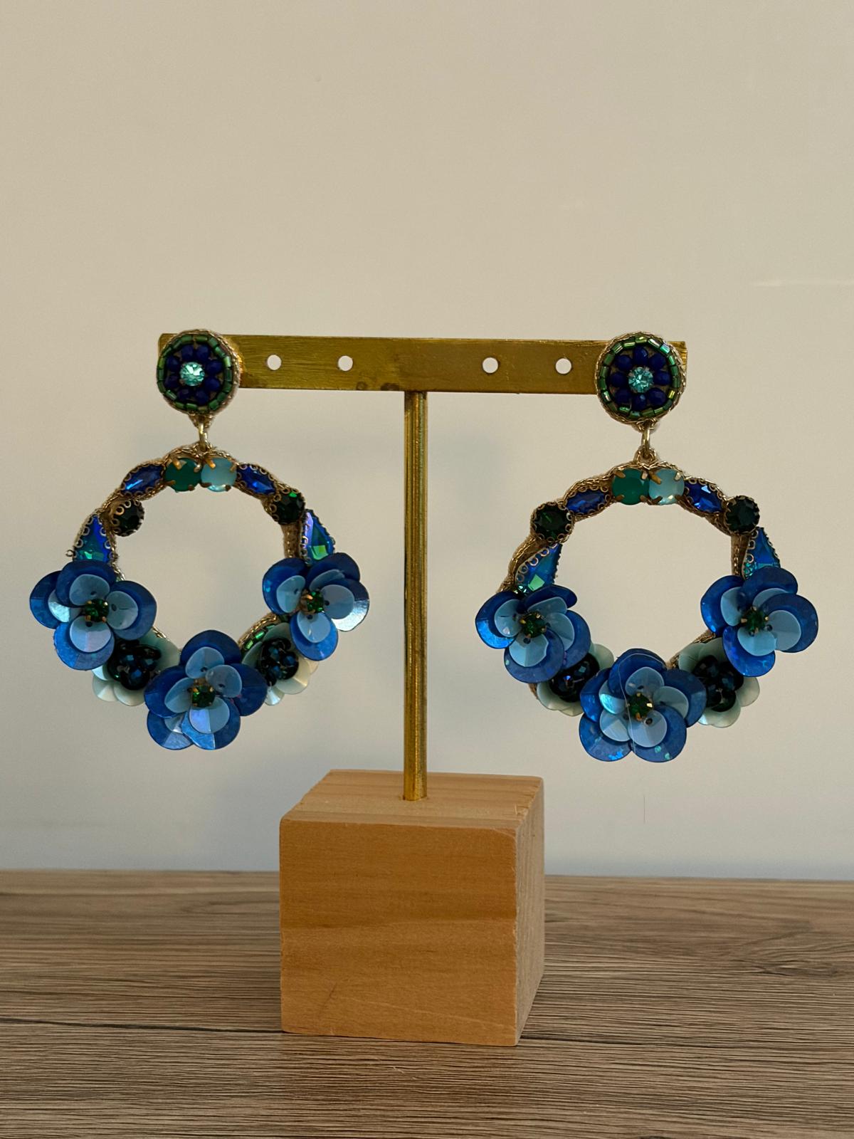 Cassiopeia embroidered earrings