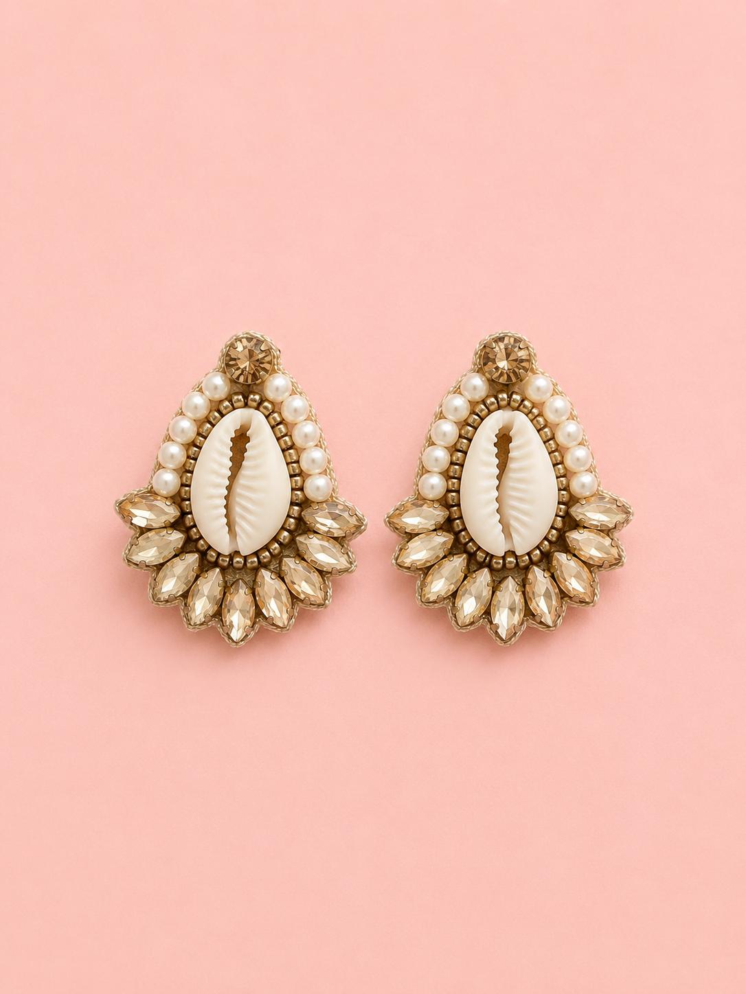 Boucles d'oreilles brodées Néréa