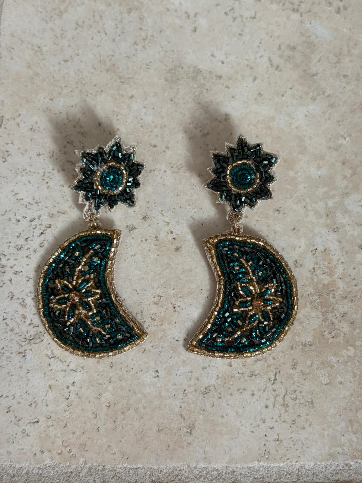 Boucles d'oreilles brodées Séléna