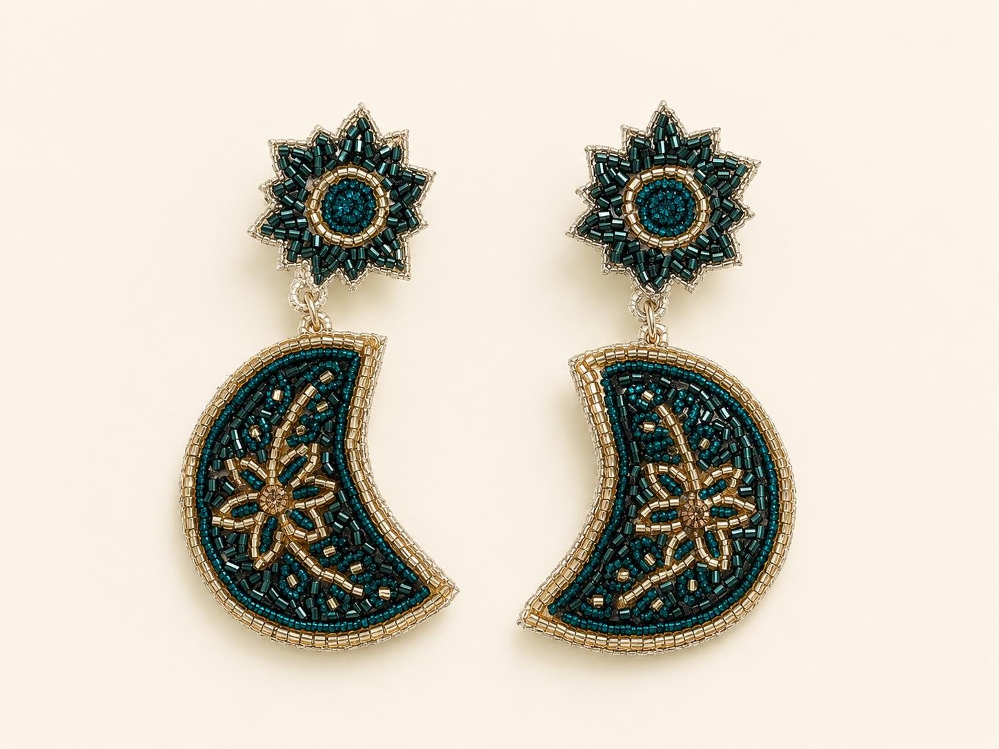 Boucles d'oreilles brodées Séléna