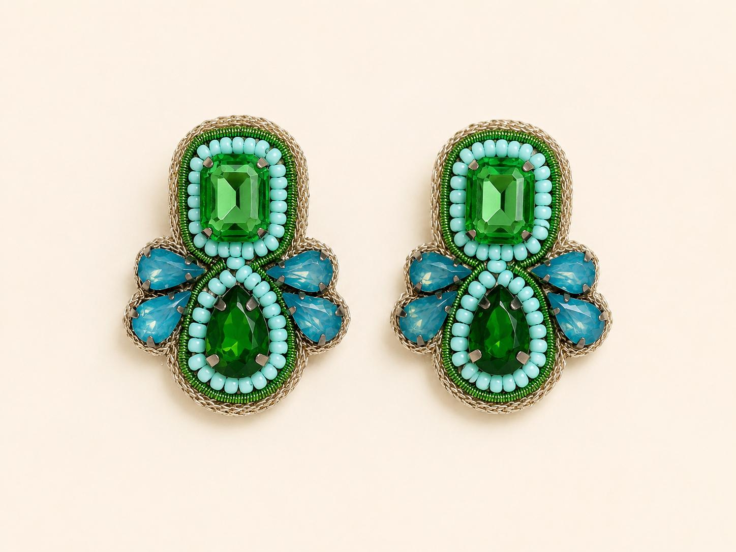 Boucles d'oreilles brodées Isadora