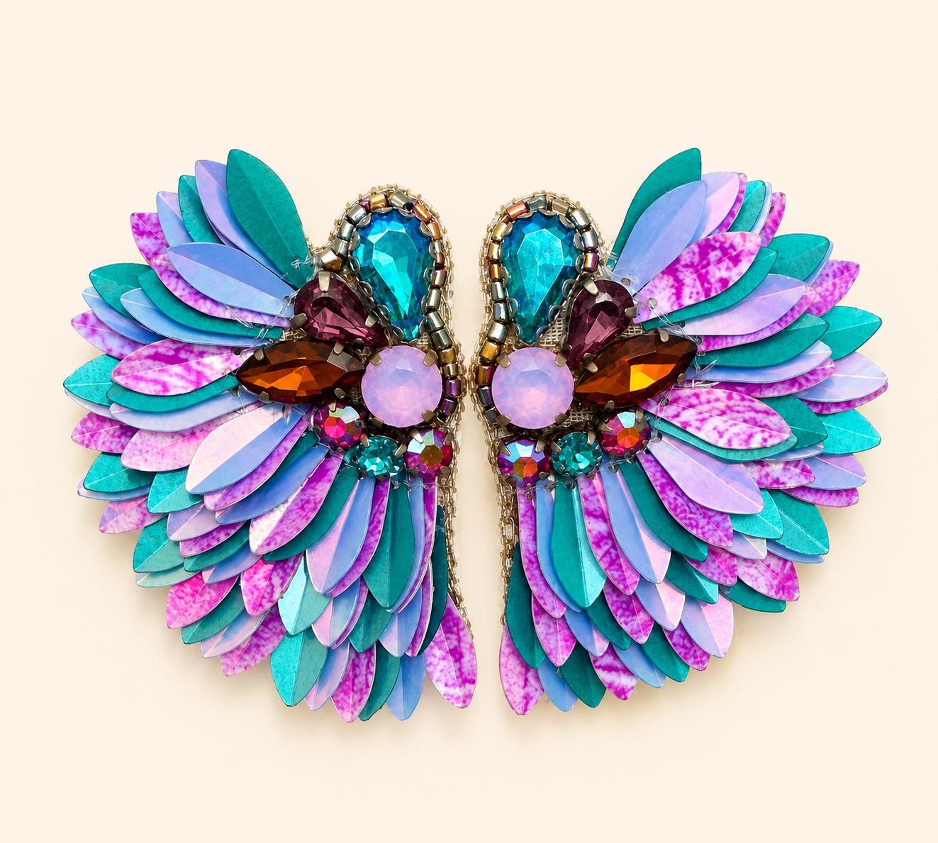 Boucles d'oreilles brodées ISÉE