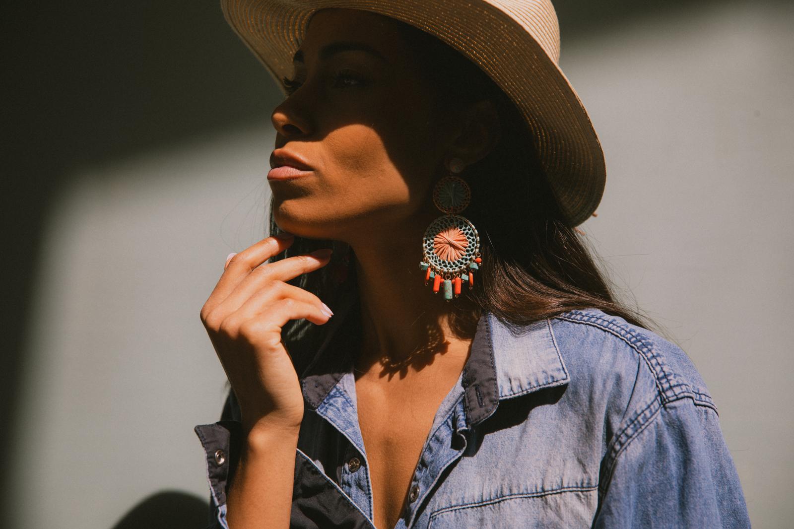 Cassiopeia embroidered earrings