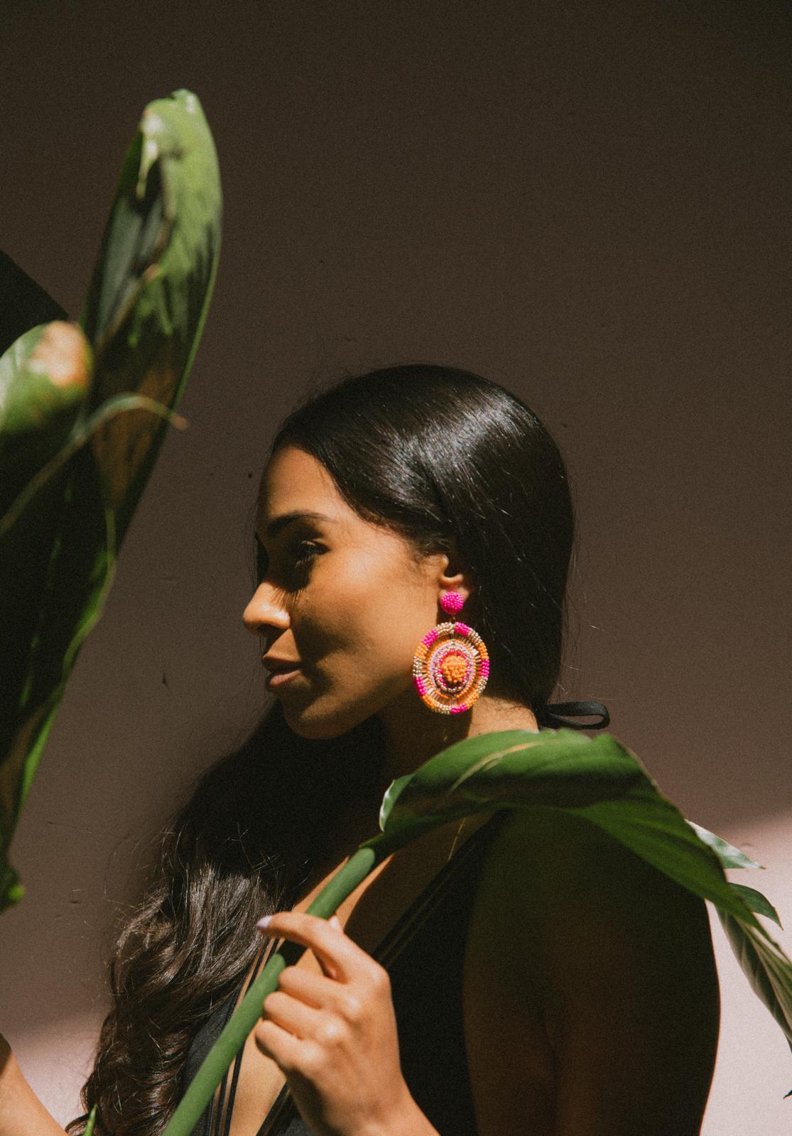 Cassiopeia embroidered earrings