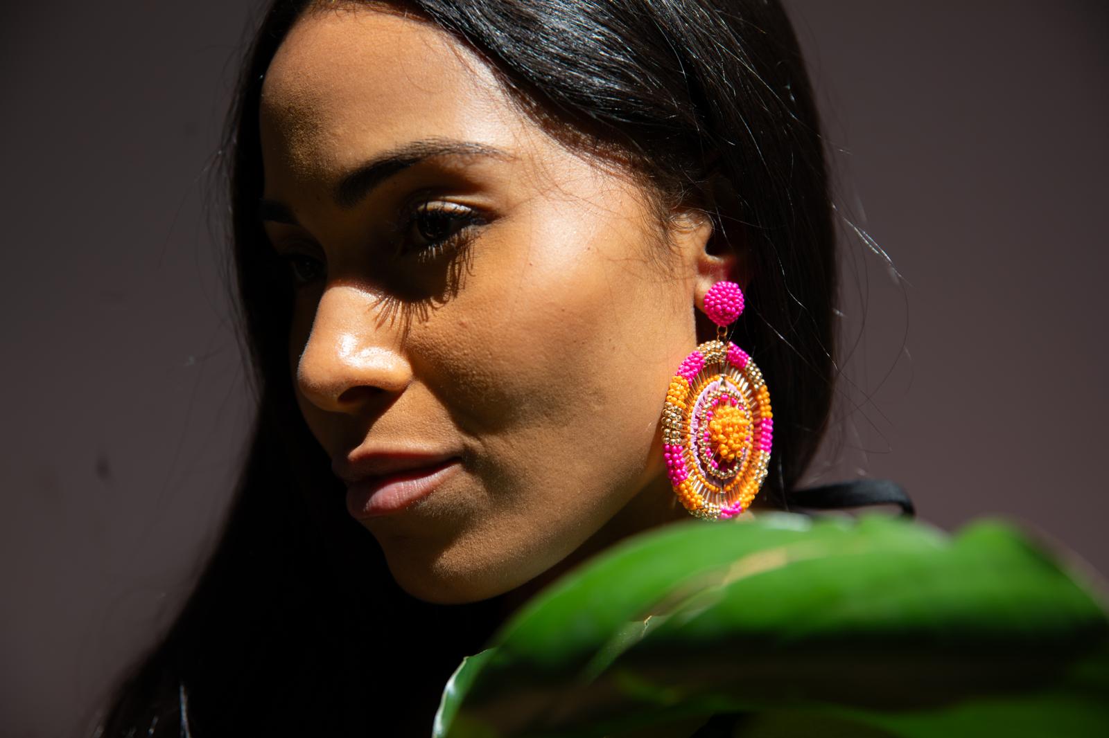 Cassiopeia embroidered earrings