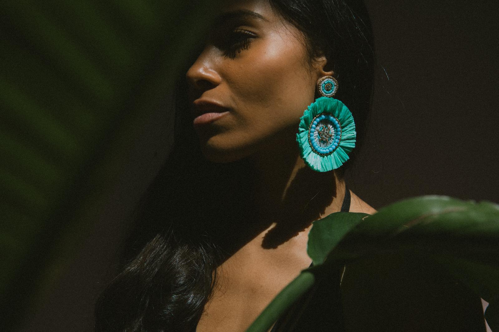 Cassiopeia embroidered earrings