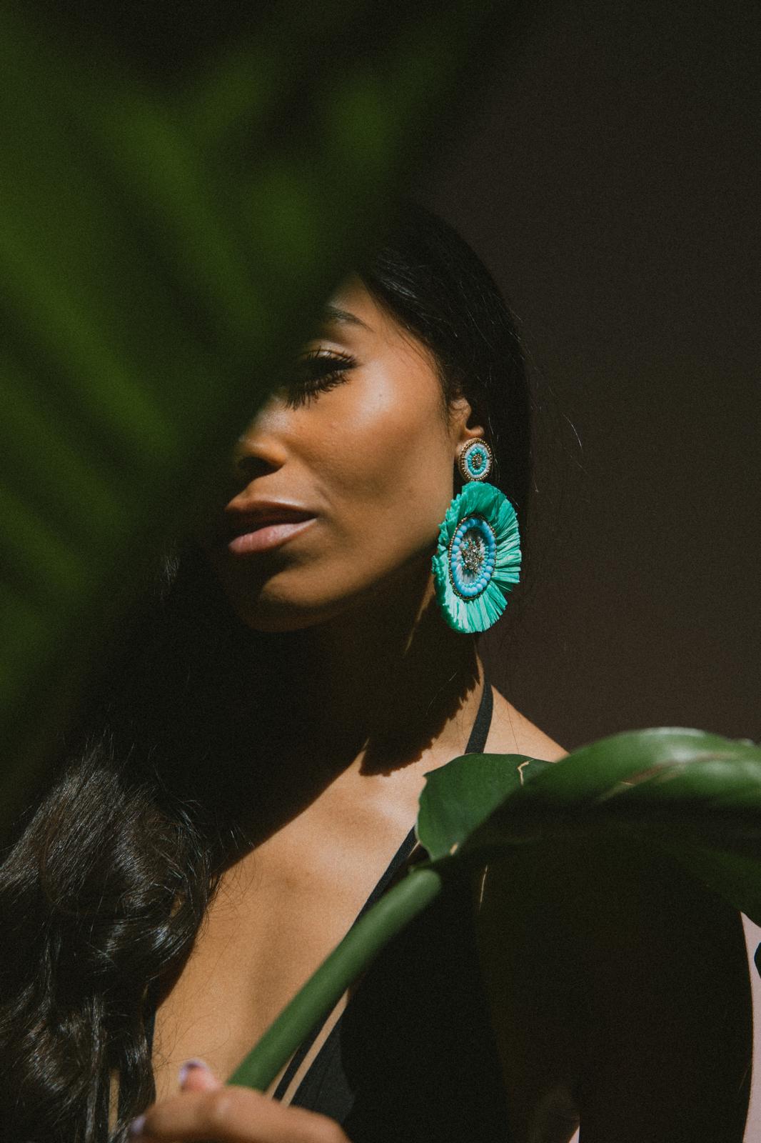 Cassiopeia embroidered earrings