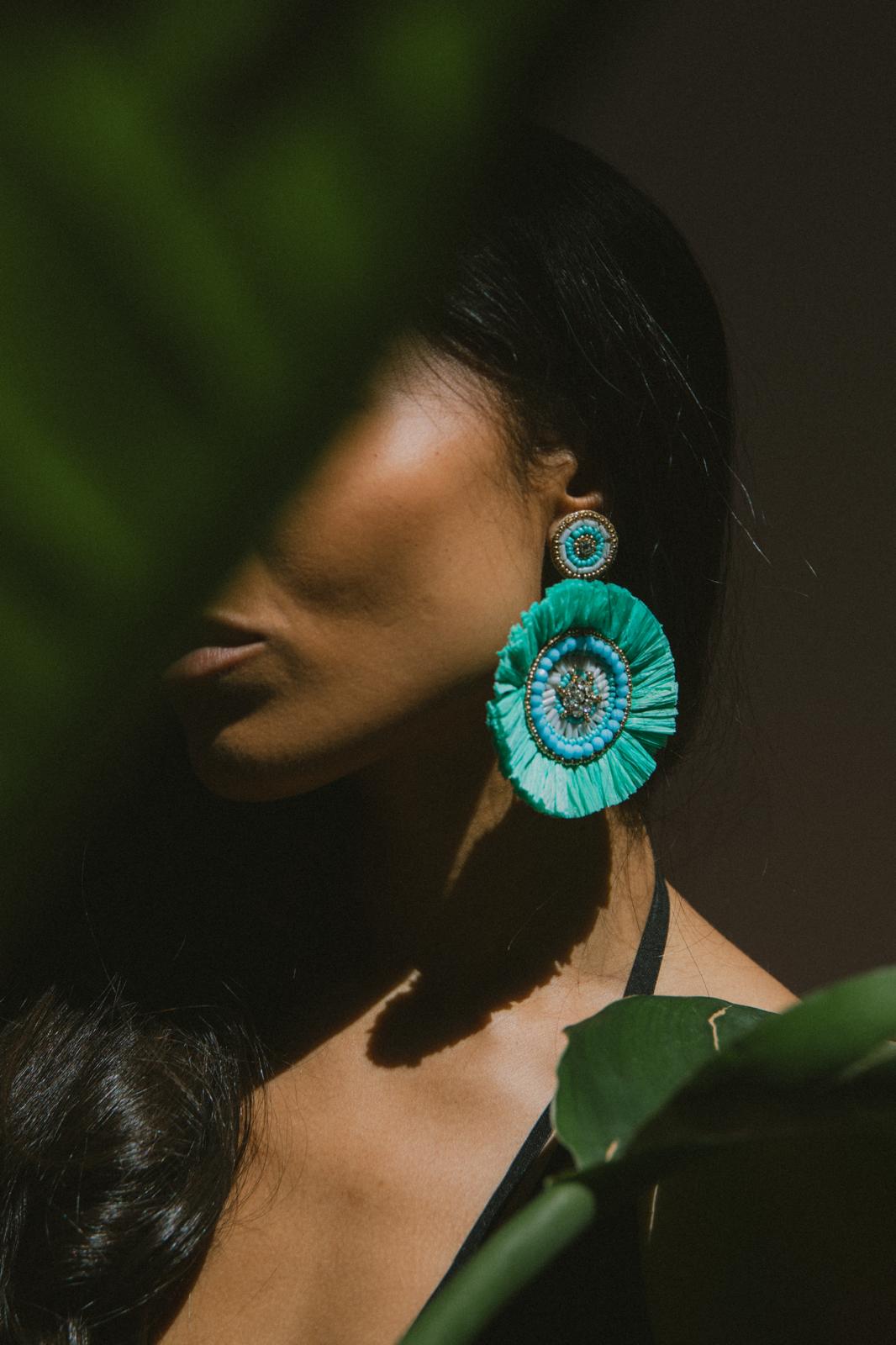 Cassiopeia embroidered earrings