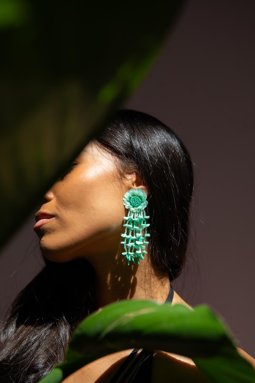 Cassiopeia embroidered earrings