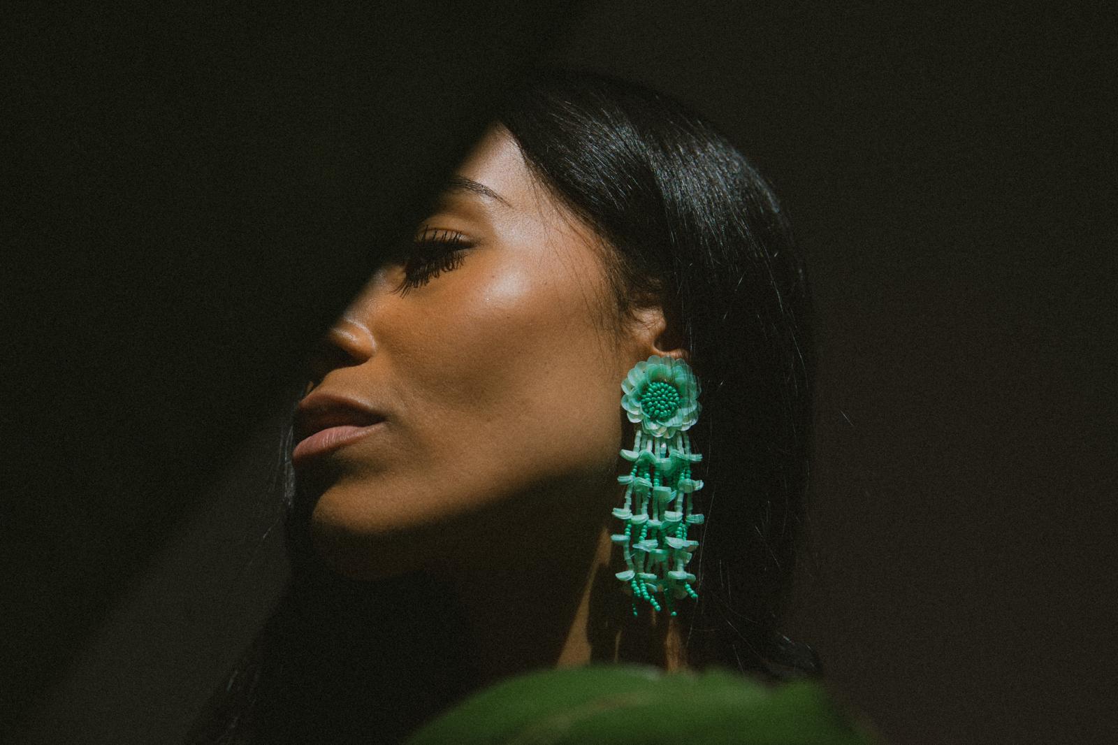 Cassiopeia embroidered earrings