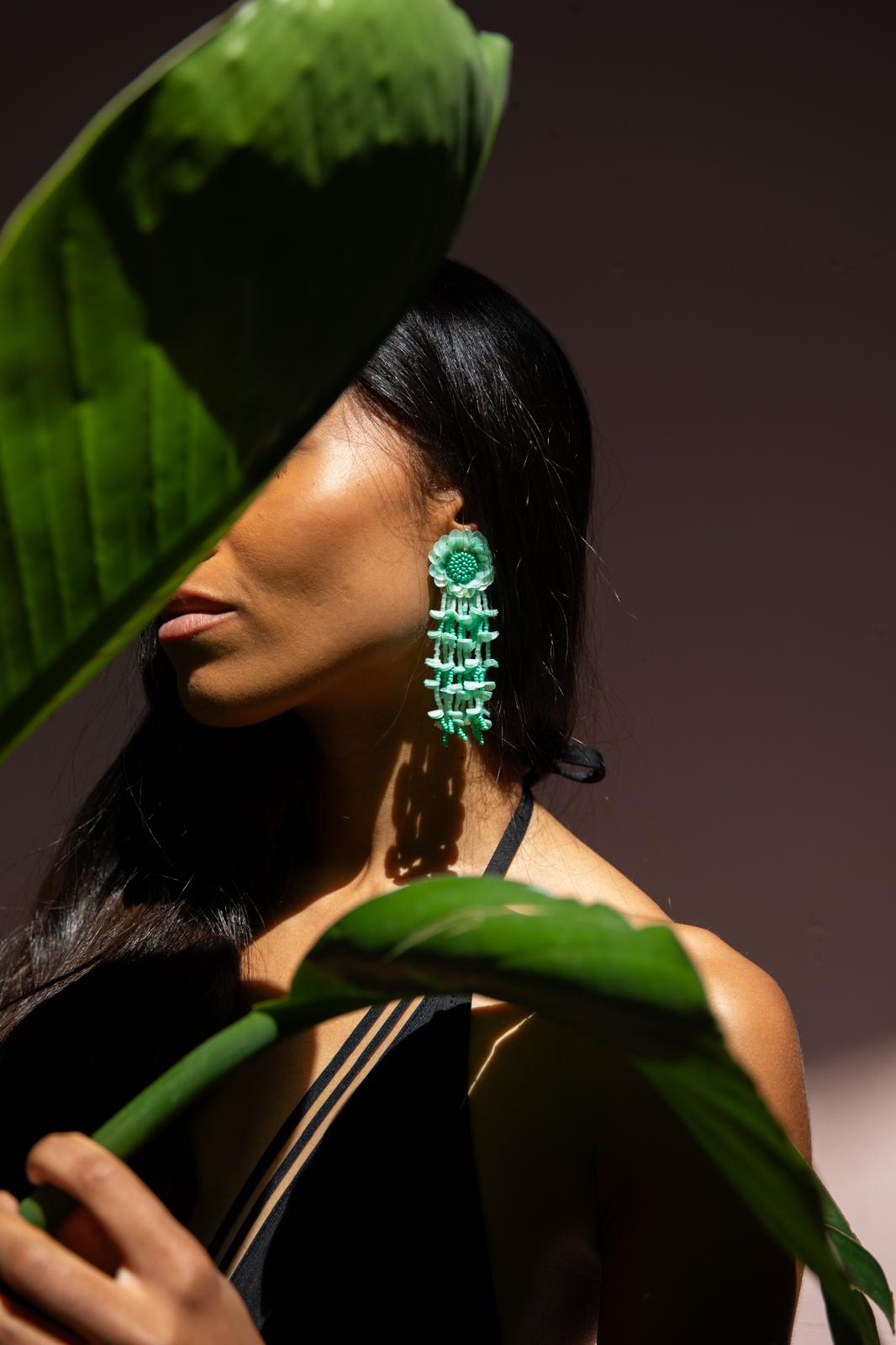 Cassiopeia embroidered earrings