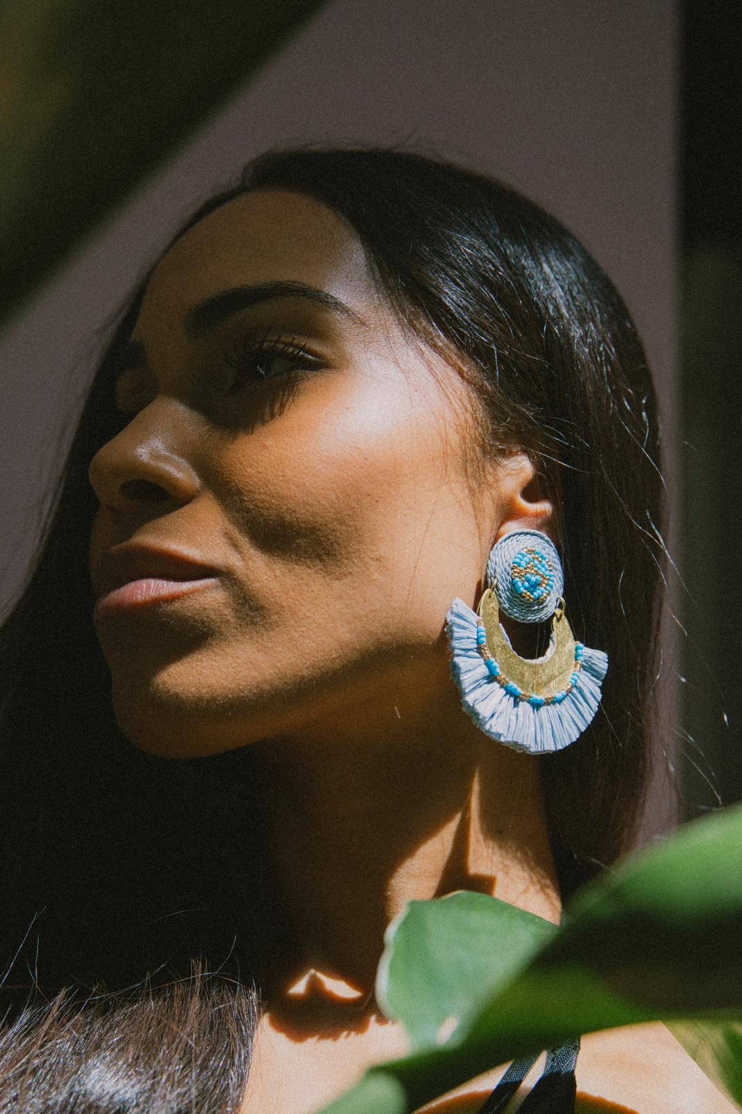 Cassiopeia embroidered earrings