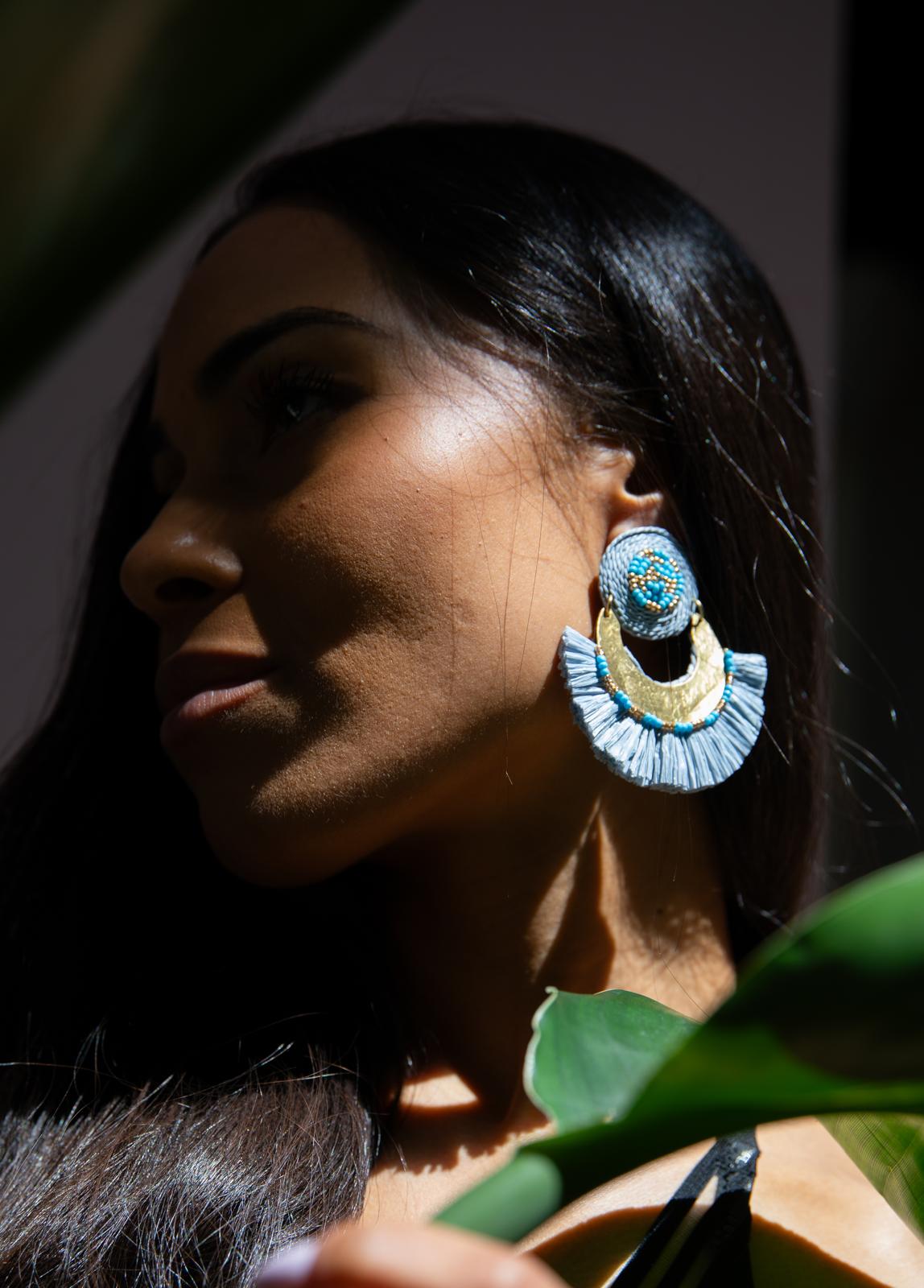 Cassiopeia embroidered earrings