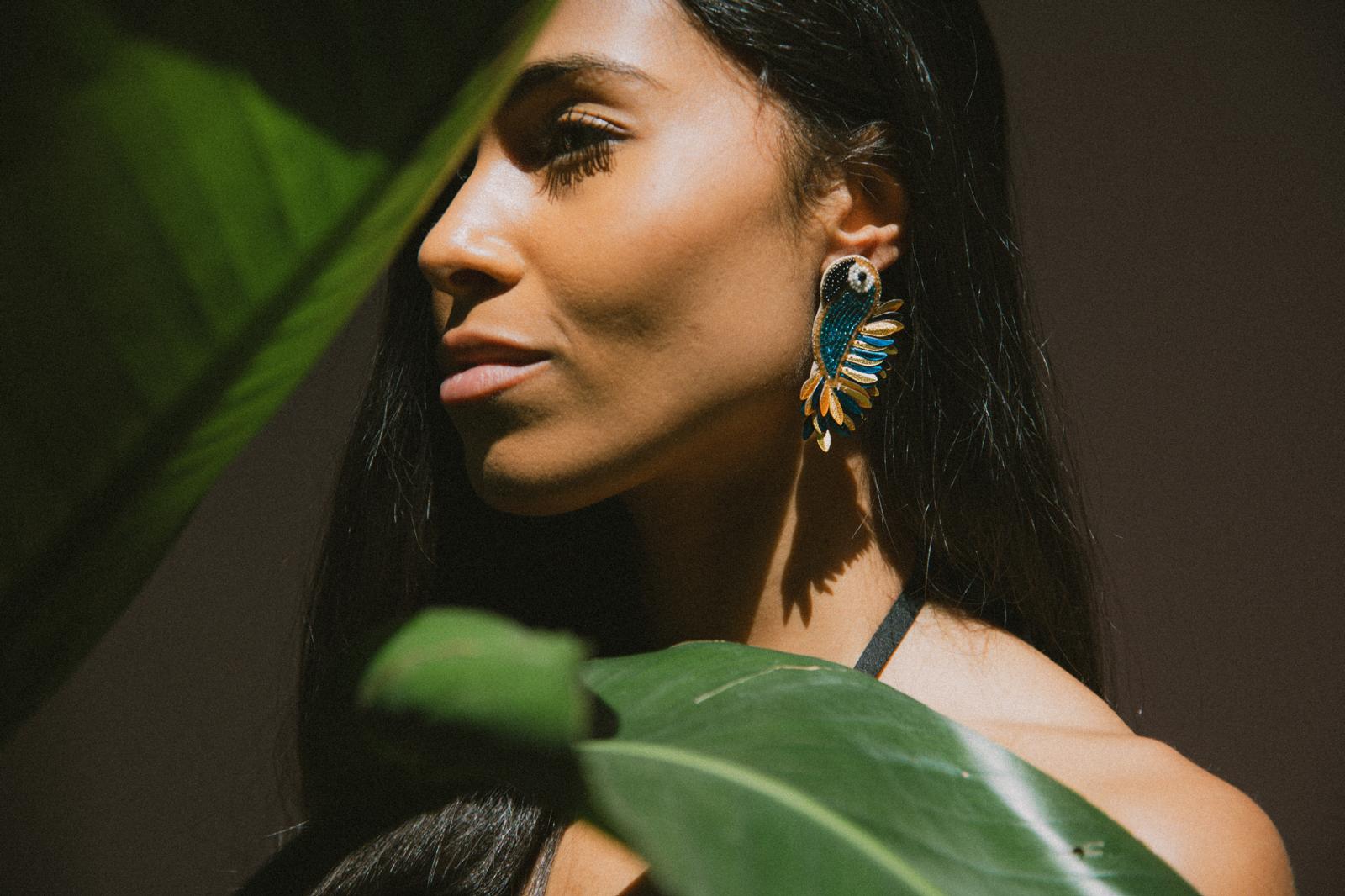 Cassiopeia embroidered earrings