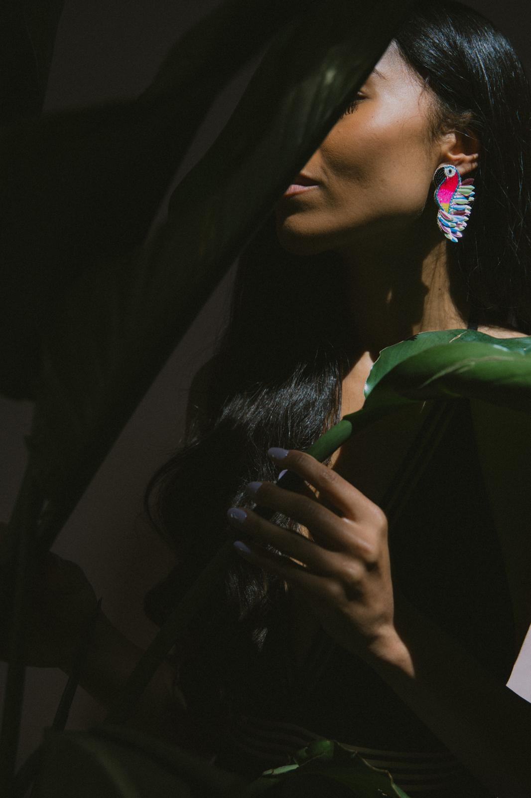 Cassiopeia embroidered earrings