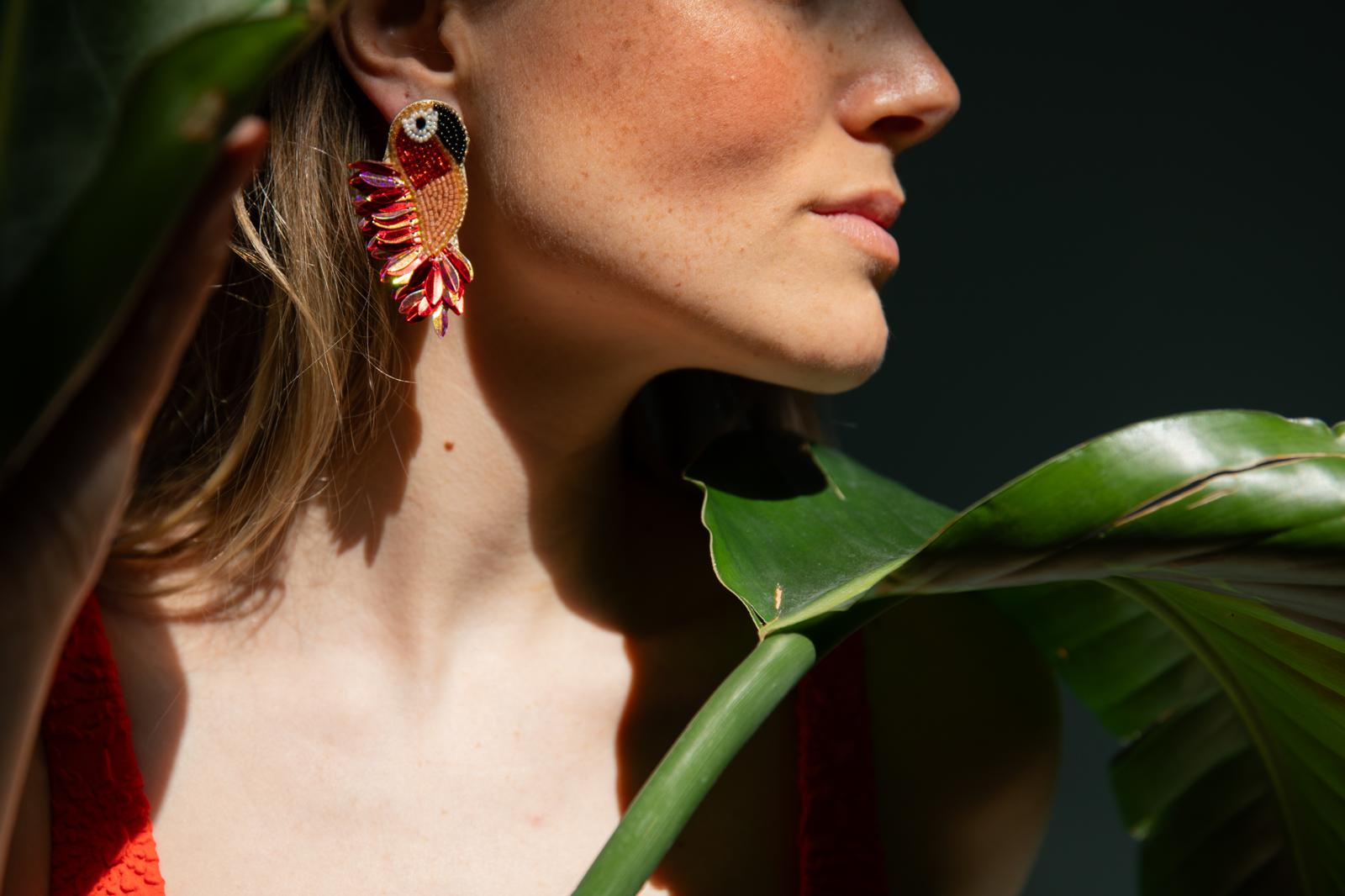 Cassiopeia embroidered earrings