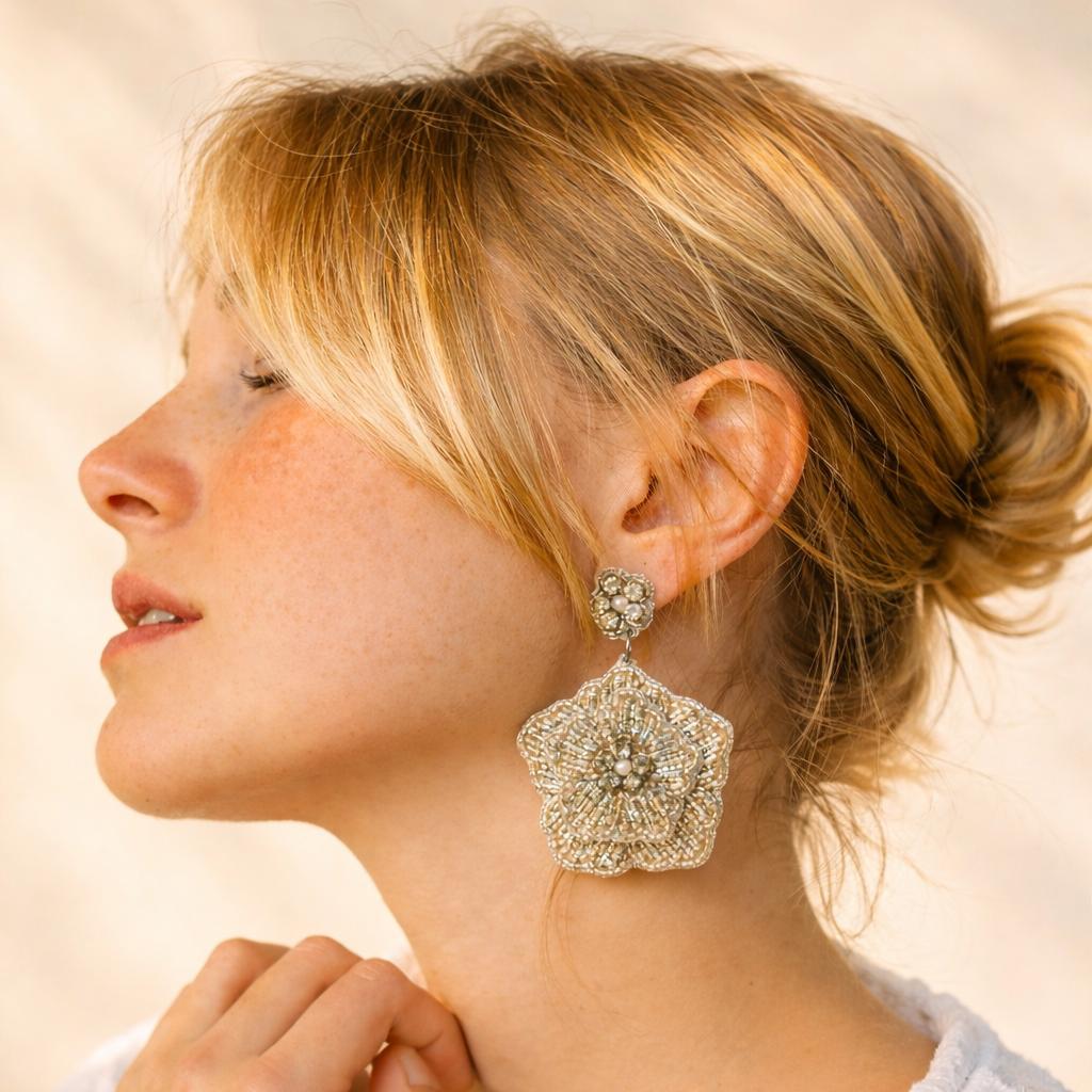 Cassiopeia embroidered earrings