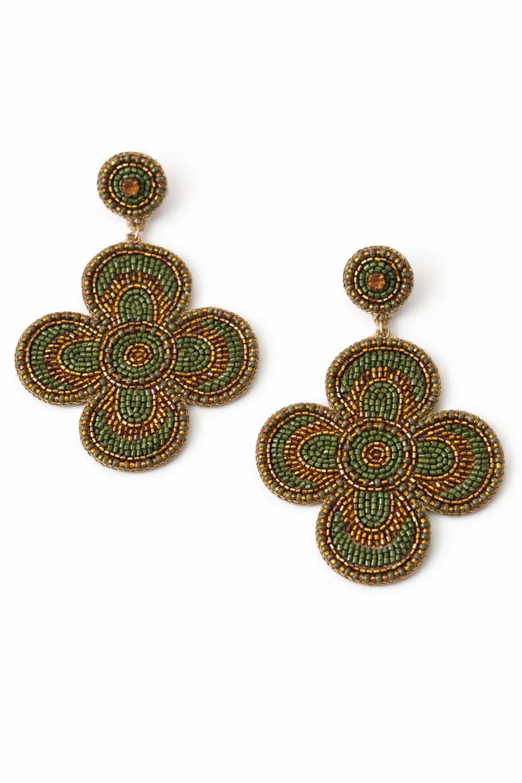 Boucles d'oreilles brodées Perlées Prisca