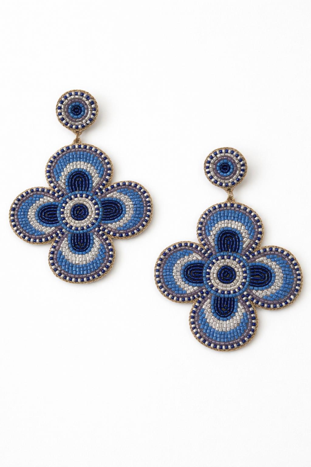 Boucles d'oreilles brodées Perlées Prisca